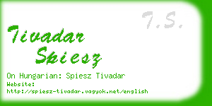 tivadar spiesz business card